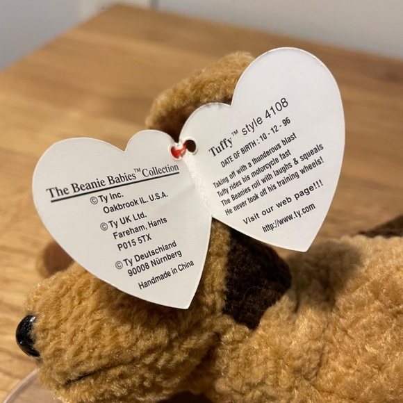 Ty Beanie Babies Tuffy Dog Brown 1996 – New Tag Protector VINTAGE - Picture 10 of 10